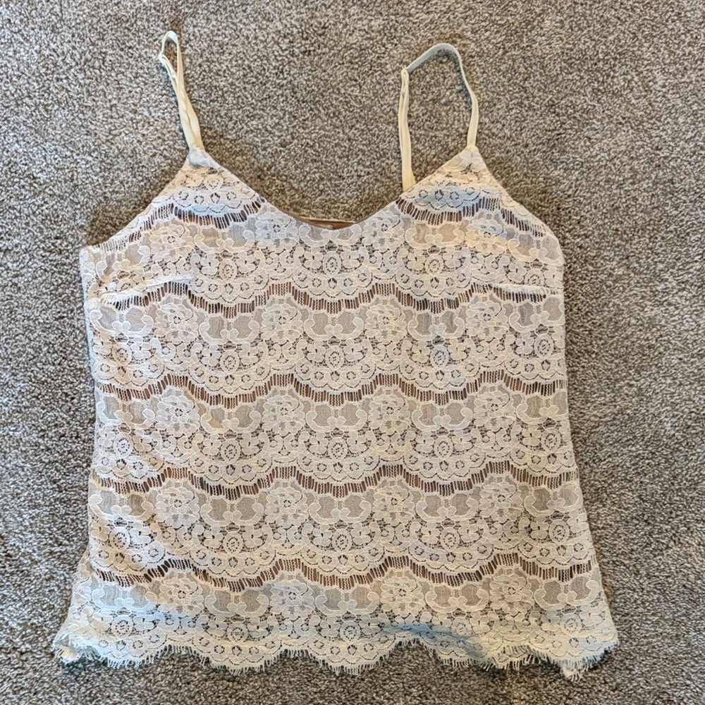 love, Fire Cream Lace Camisole Size M